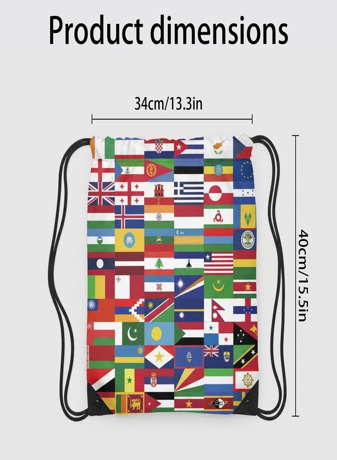 Zeptrix World Cup Drawstring Bag 2026 Soccer Merchandise,International Flags Football Decorations Accessories Great Gifts for Fans,Multicultural Travel Gym String Bag for World Cup Events, Sports & Daily Use - Image 2